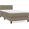 vidaXL Sommier à lattes de lit avec matelas Taupe 100x200 cm Tissu