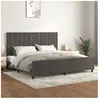 vidaXL Cadre de lit avec tête de lit Gris foncé 200x200 cm Velours