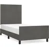 vidaXL Cadre de lit avec tête de lit Gris foncé 80x200 cm Velours