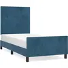 vidaXL Cadre de lit avec tête de lit Bleu foncé 80x200 cm Velours