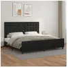 vidaXL Cadre de lit avec tête de lit Noir 200x200 cm Similicuir