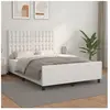 vidaXL Cadre de lit avec tête de lit Blanc 140x190 cm Similicuir