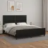 vidaXL Cadre de lit avec tête de lit Noir 180x200 cm Similicuir