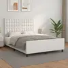 vidaXL Cadre de lit avec tête de lit Blanc 140x200 cm Similicuir