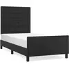 vidaXL Cadre de lit avec tête de lit Noir 90x200 cm Similicuir