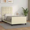 vidaXL Cadre de lit sans matelas crème 100x200 cm similicuir