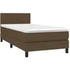 vidaXL Sommier à lattes de lit avec matelas Marron foncé 90x190 cm