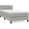 vidaXL Sommier à lattes de lit avec matelas Gris clair 90x200 cm Tissu