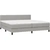 vidaXL Sommier à lattes de lit avec matelas Gris clair 200x200cm Tissu