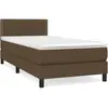 vidaXL Sommier à lattes de lit avec matelas Marron foncé 100x200 cm