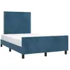 vidaXL Cadre de lit avec tête de lit Bleu foncé 120x200 cm Velours