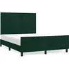 vidaXL Cadre de lit avec tête de lit Vert foncé 140x190 cm Velours