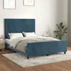 vidaXL Cadre de lit avec tête de lit Bleu foncé 140x190 cm Velours