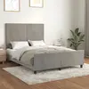 vidaXL Cadre de lit avec tête de lit Gris clair 140x200 cm