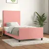 vidaXL Cadre de lit avec tête de lit Rose 90x190 cm Velours