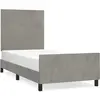 vidaXL Cadre de lit avec tête de lit Gris clair 90x200 cm Velours