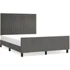 vidaXL Cadre de lit avec tête de lit Gris foncé 140x190 cm Velours