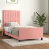 vidaXL Cadre de lit avec tête de lit Rose 90x190 cm Velours