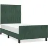 vidaXL Cadre de lit avec tête de lit Vert foncé 100x200 cm Velours