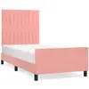 vidaXL Cadre de lit avec tête de lit Rose 100x200 cm Velours