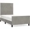 vidaXL Cadre de lit avec tête de lit Gris clair 100x200 cm Velours
