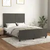vidaXL Cadre de lit avec tête de lit Gris foncé 140x190 cm Velours