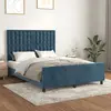 vidaXL Vidaxl Cadre De Lit Sans Matelas Bleu Foncé 140x200 Cm Velours