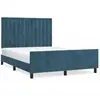 vidaXL Vidaxl Cadre De Lit Sans Matelas Bleu Foncé 140x190 Cm Velours