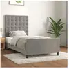 vidaXL Cadre de lit avec tête de lit Gris clair 90x200 cm Velours