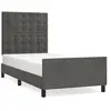 vidaXL Cadre de lit avec tête de lit Gris foncé 90x190 cm Velours
