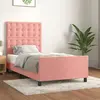 vidaXL Cadre de lit avec tête de lit Rose 100x200 cm Velours