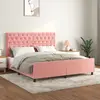vidaXL Cadre de lit avec tête de lit Rose 160x200 cm Velours