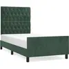 vidaXL Cadre de lit avec tête de lit Vert foncé 100x200 cm Velours