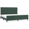 vidaXL Cadre de lit avec tête de lit Vert foncé 200x200 cm Velours