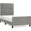 vidaXL Cadre de lit avec tête de lit Gris clair 90x200 cm Velours