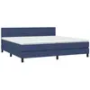 vidaXL Sommier à lattes de lit avec matelas Bleu 200x200 cm Tissu