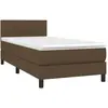 vidaXL Sommier à lattes de lit avec matelas Marron foncé 100x200 cm