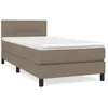 vidaXL Sommier à lattes de lit avec matelas Taupe 100x200 cm Tissu