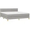 vidaXL Sommier à lattes de lit avec matelas Gris clair 180x200cm Tissu