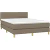vidaXL Sommier à lattes de lit avec matelas Taupe 140x200 cm Tissu
