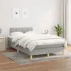 vidaXL Sommier à lattes de lit avec matelas Gris clair 120x200cm Tissu