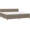 vidaXL Sommier à lattes de lit avec matelas Taupe 200x200 cm Tissu