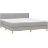 vidaXL Sommier à lattes de lit avec matelas Gris clair 180x200cm Tissu