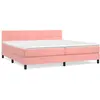 vidaXL Sommier à lattes de lit avec matelas Rose 200x200 cm Velours