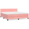 vidaXL Sommier à lattes de lit avec matelas Rose 160x200 cm Velours