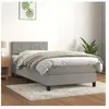 vidaXL Sommier à lattes de lit et matelas Gris clair 90x200 cm Velours