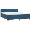 vidaXL Sommier à lattes de lit et matelas Bleu foncé 180x200cm Velours