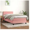vidaXL Sommier à lattes de lit avec matelas Rose 100x200 cm Velours