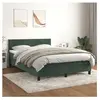 vidaXL Sommier à lattes de lit et matelas Vert foncé 140x200cm Velours