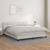 vidaXL Sommier à lattes de lit avec matelas Blanc 180x200cm Similicuir